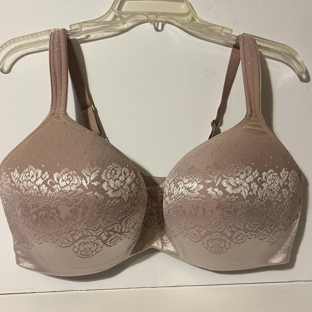 Women’s Lace-Trim Full Coverage Bra — Blush Pink
